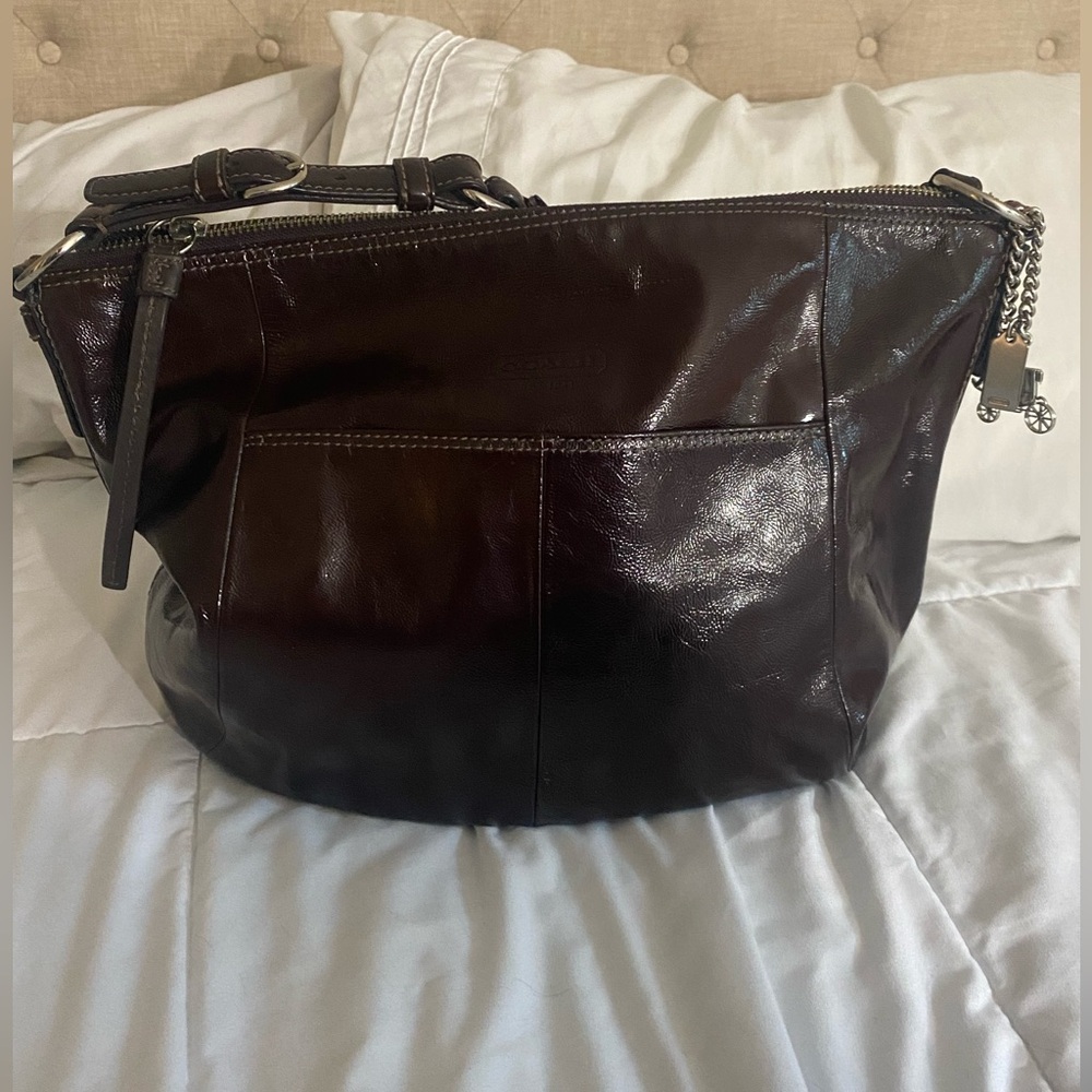 Coach Soho Dark Plum Vintage Leather Bag - Picture 14 of 15